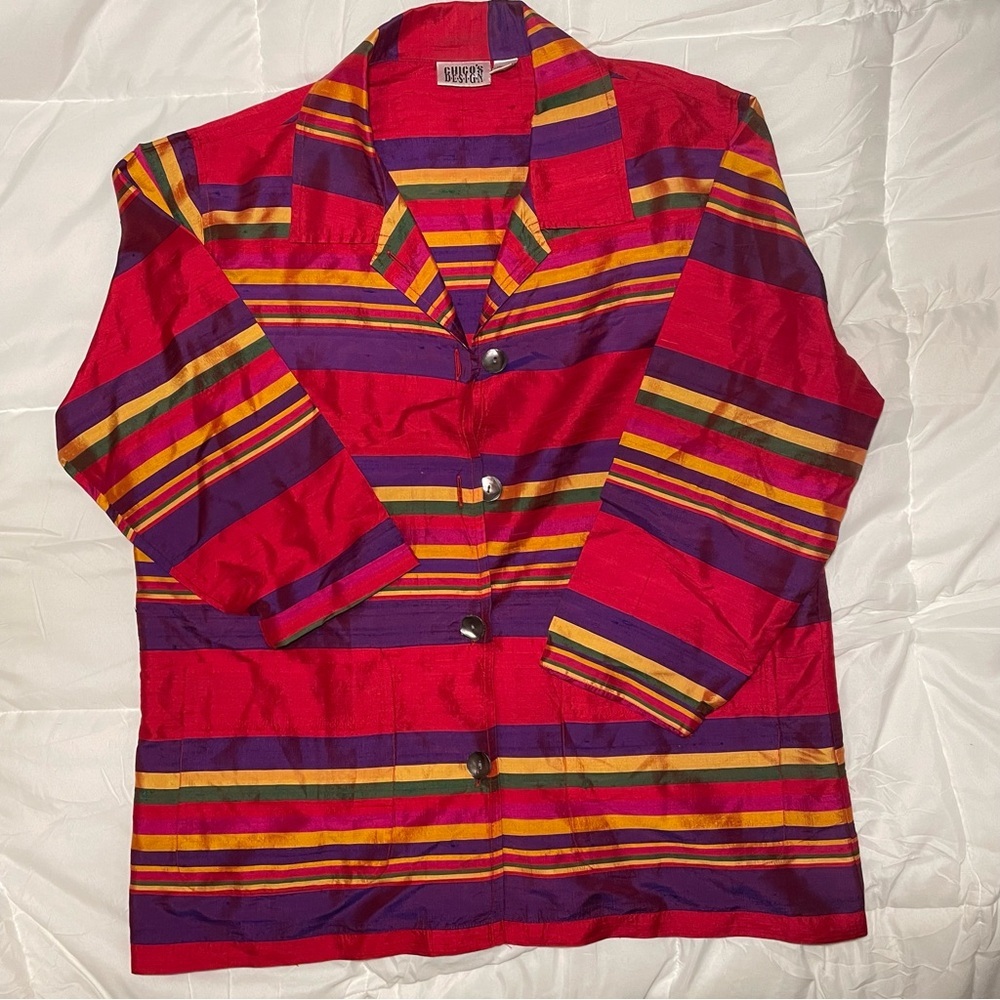Chico's Multicolor Silk Jacket